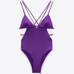 Zara Purple One Piece Swimsuit NWT